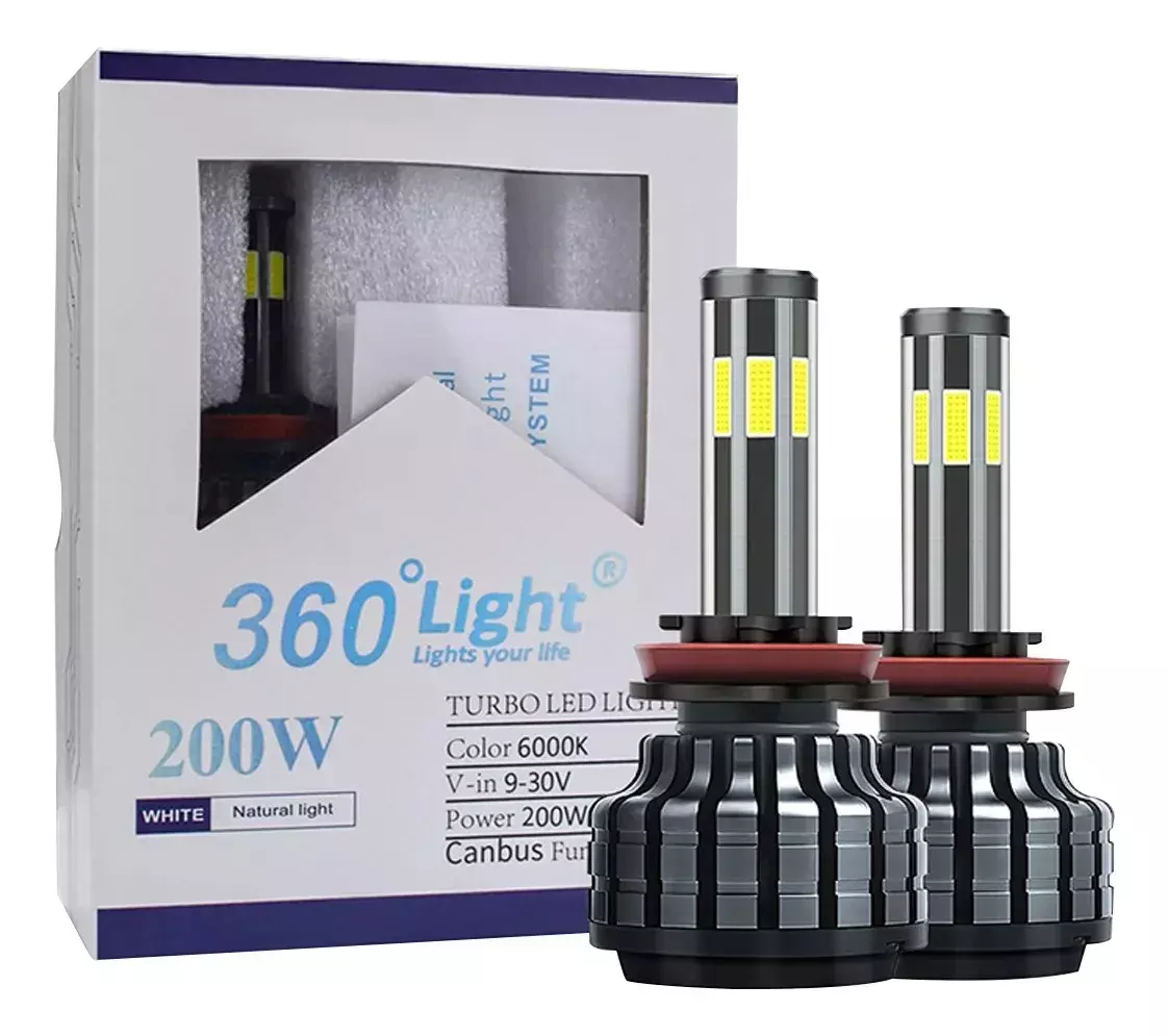 Bombilla LED Para Faros 200W 6000K IP67 Rotación 360° Universal-0