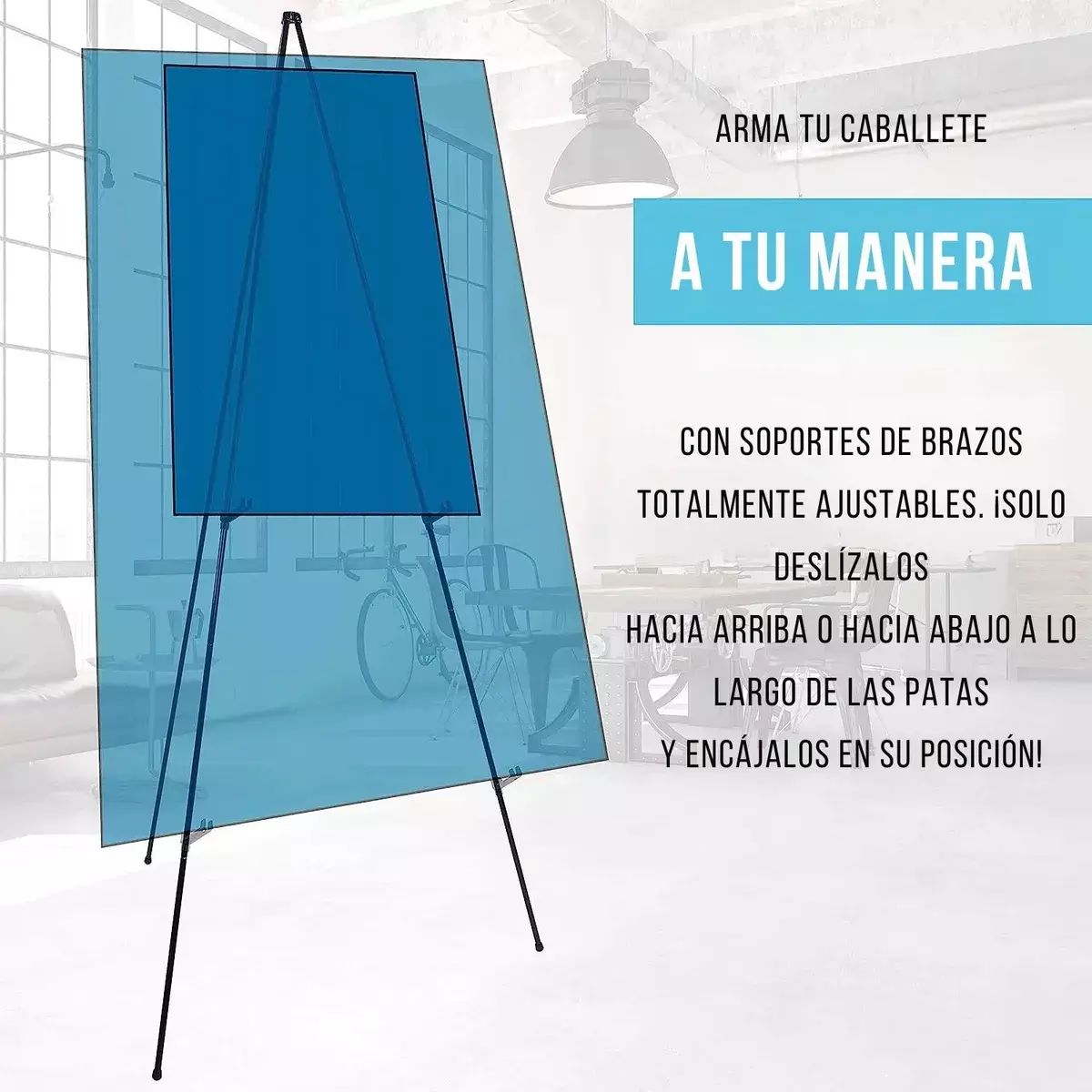 Caballete Plegable Ajustable Metal Negro 160 cm-5