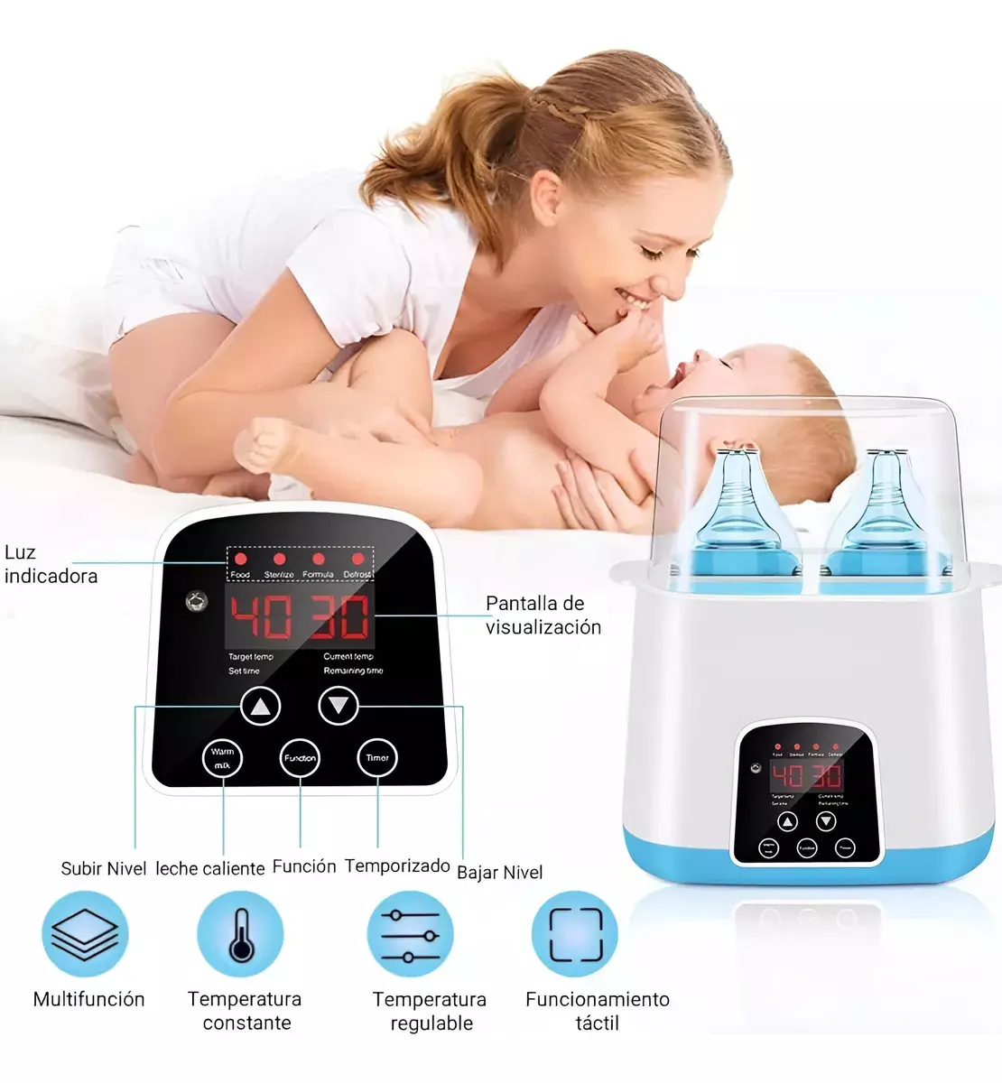 Calentador de Biberones Multifuncional con Esterilización y Control Remoto-2