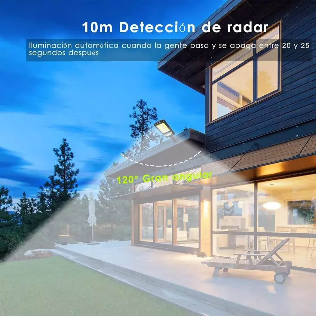 Lámpara Solar Exterior Sensor De Movimiento Impermeable 3 Modos-4