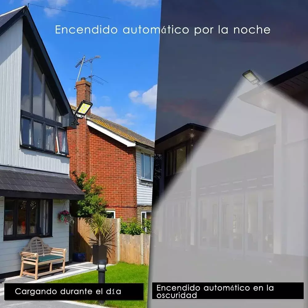 Lámpara Solar Exterior Sensor De Movimiento Impermeable 3 Modos-7