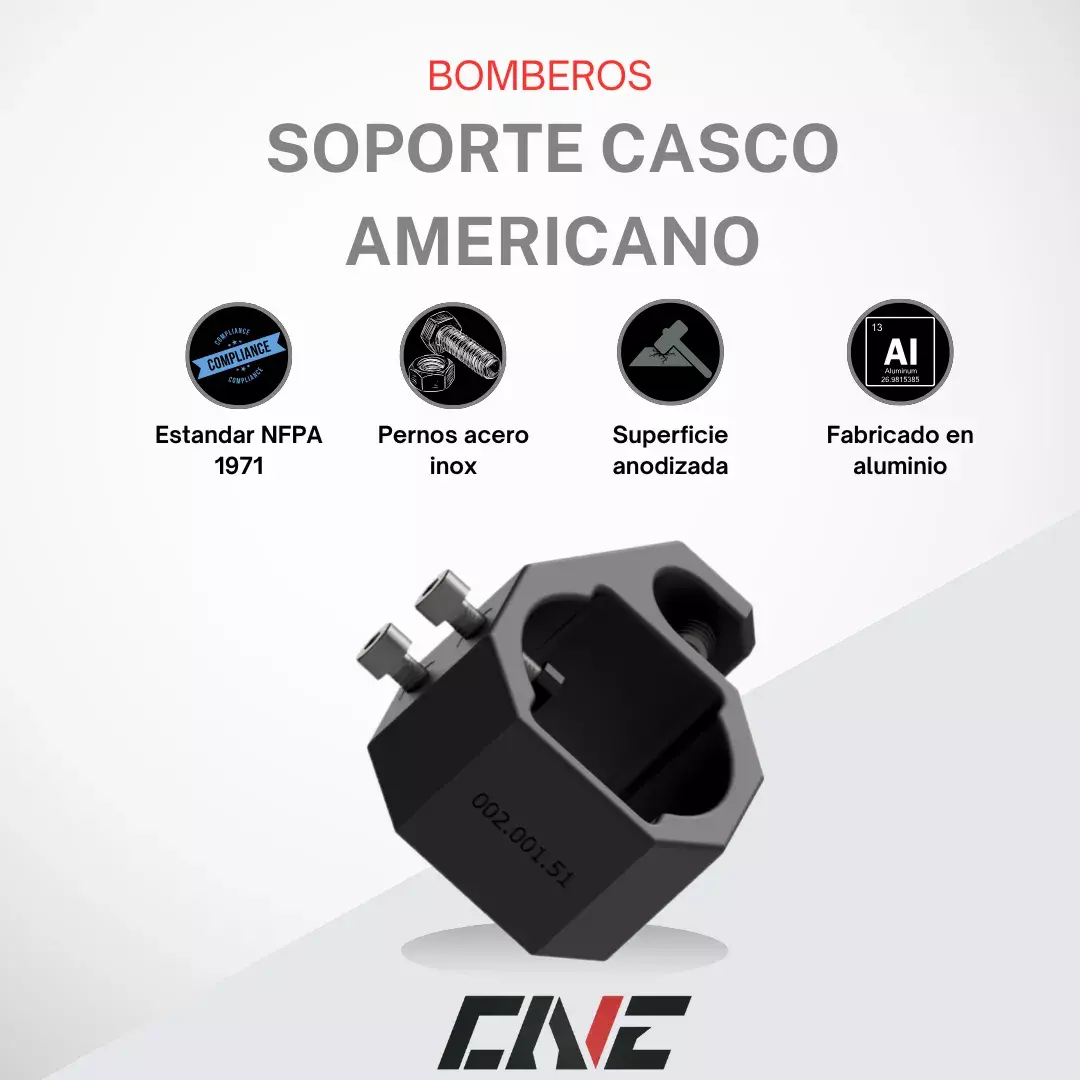 Soporte de Cascos para Linterna y Cámara Aluminio Anodizado Apertura Universal-2