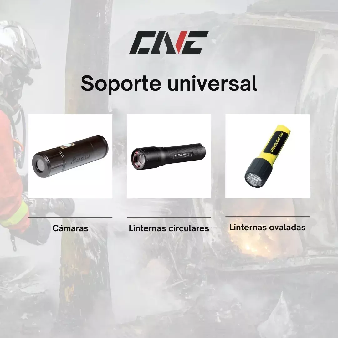 Soporte de Cascos para Linterna y Cámara Aluminio Anodizado Apertura Universal-4