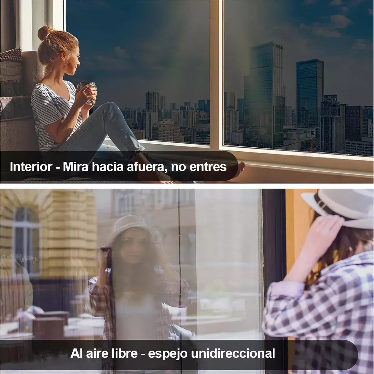 Lámina de Control Solar Ventanas Reflectante Unidireccional Adhesiva-2