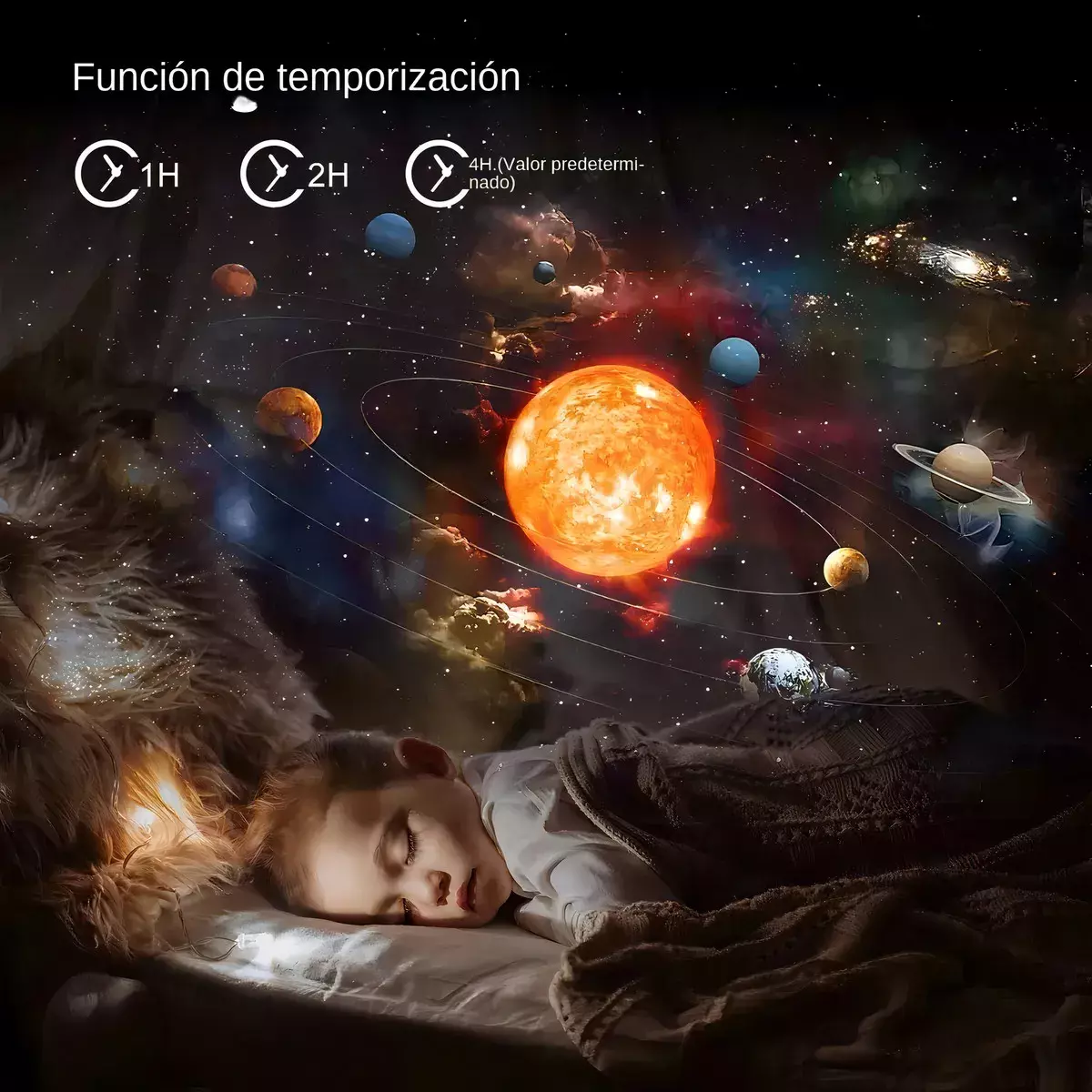 Proyector de Estrellas 4K HD Rotación 360° Temporizador Escenas Ajustables-2