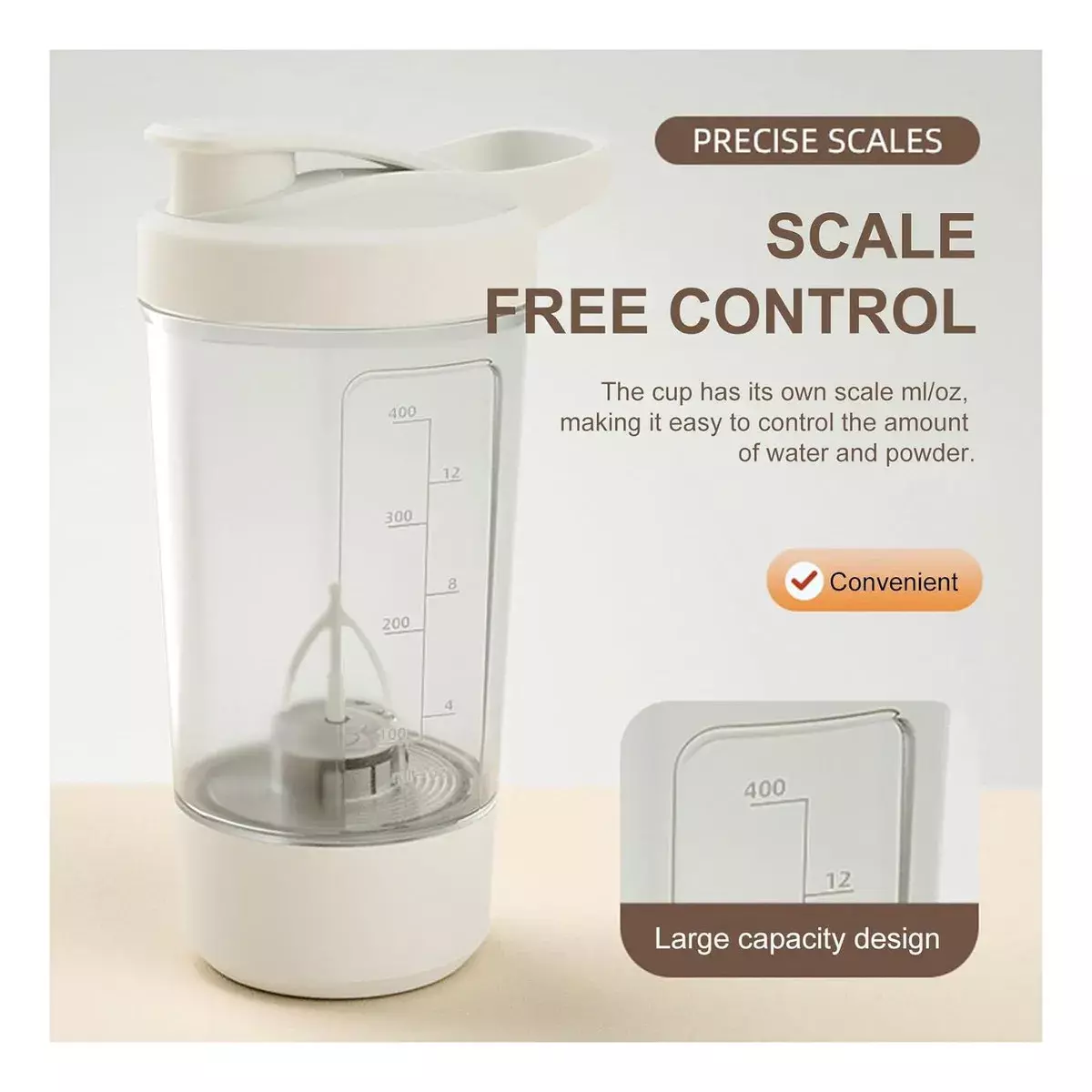 Vaso Mezclador Portátil 400ml Doble Boquilla Resistente al Calor-2