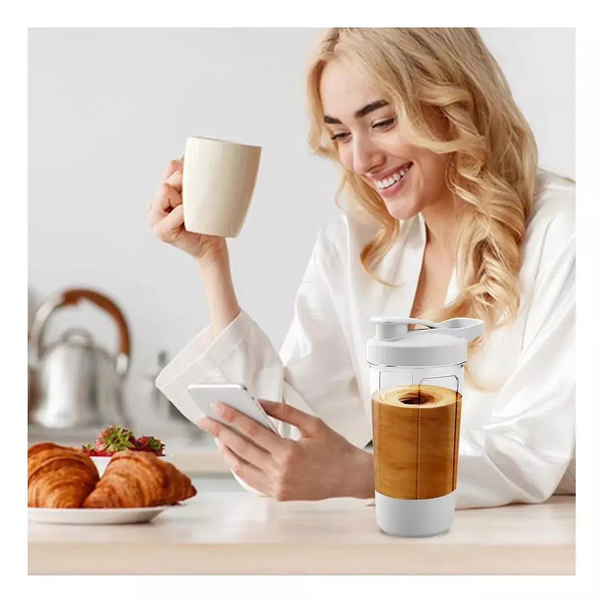 Vaso Mezclador Portátil 400ml Doble Boquilla Resistente al Calor-5