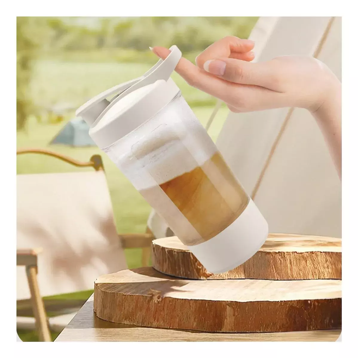 Vaso Mezclador Portátil 400ml Doble Boquilla Resistente al Calor-6