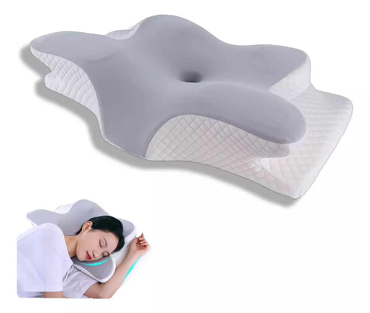Almohada Ergonómica Multifunción Espuma Viscoelástica Transpirable-0
