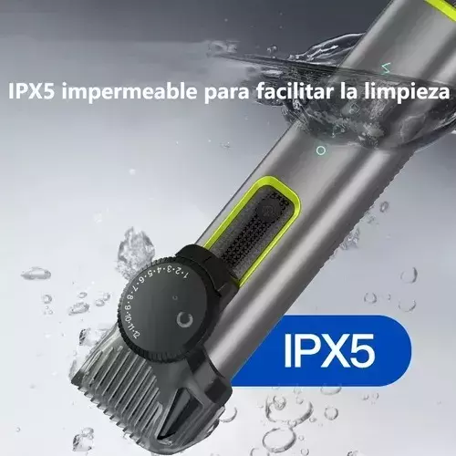 Recortadora de Barba Ajustable IPX5 Acero Inoxidable Cuchillas Reemplazables-2