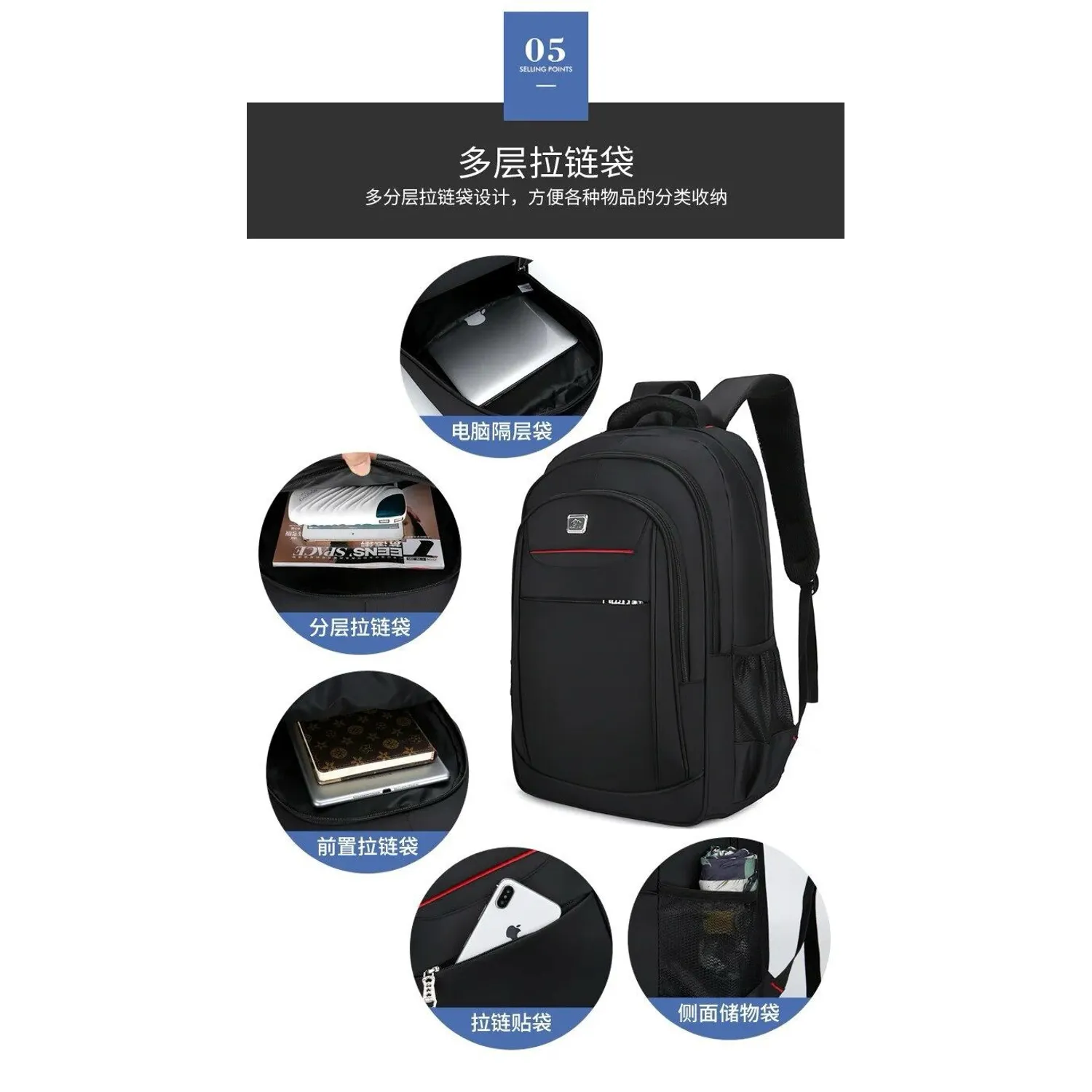 Mochila De Hombre Impermeable De Gran Capacidad Multifunción-2