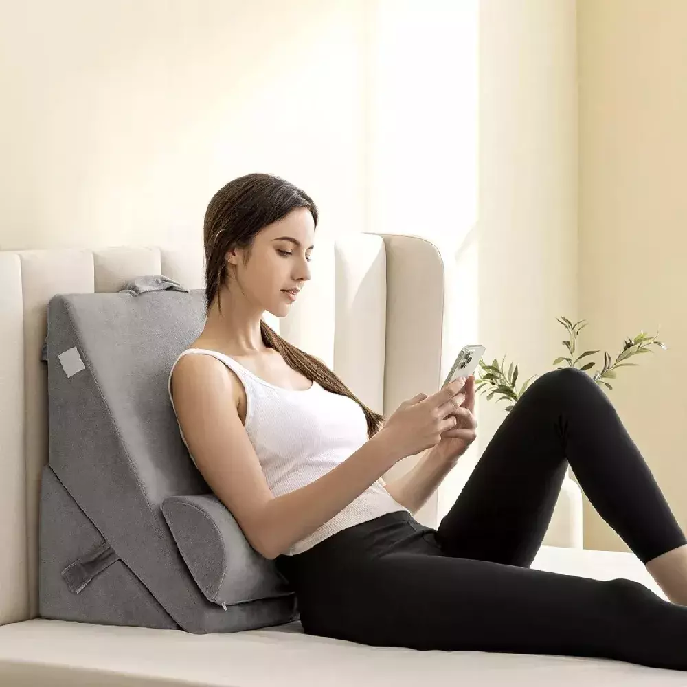 Cojín en Cuña Multifuncional Ajustable con Funda Removible Lavable-4