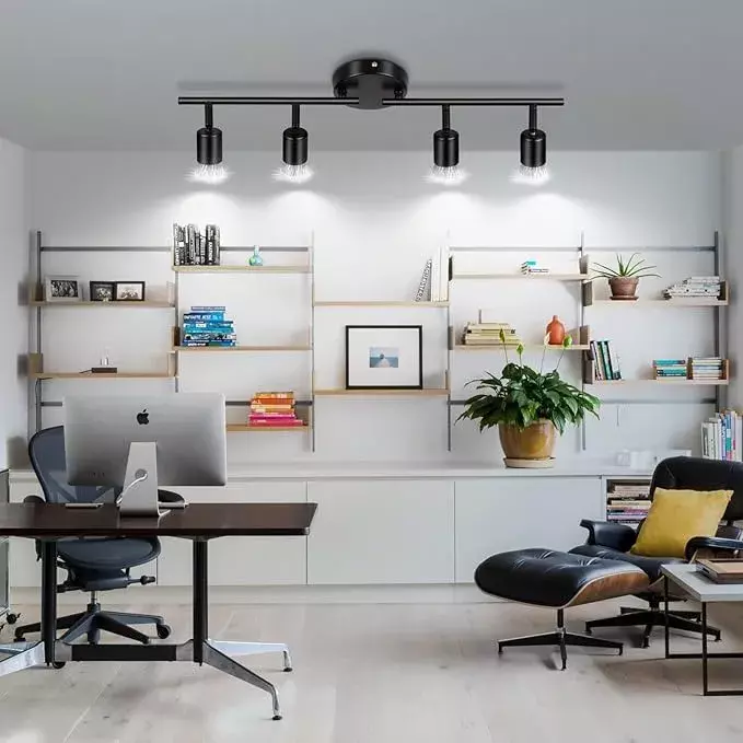 Lámpara de Techo LED Ajustable Negro 4 Focos GU10-3