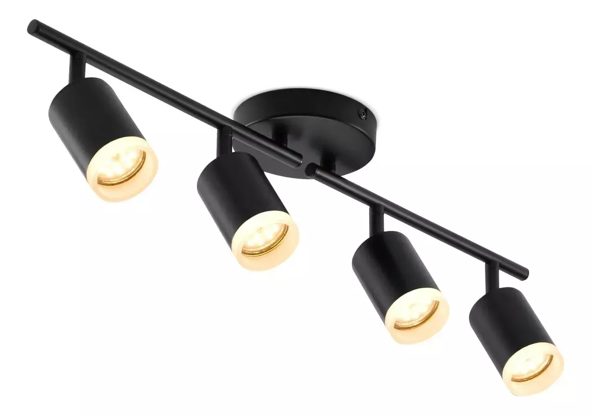 Lámpara de Techo LED Ajustable Negro 4 Focos GU10-9