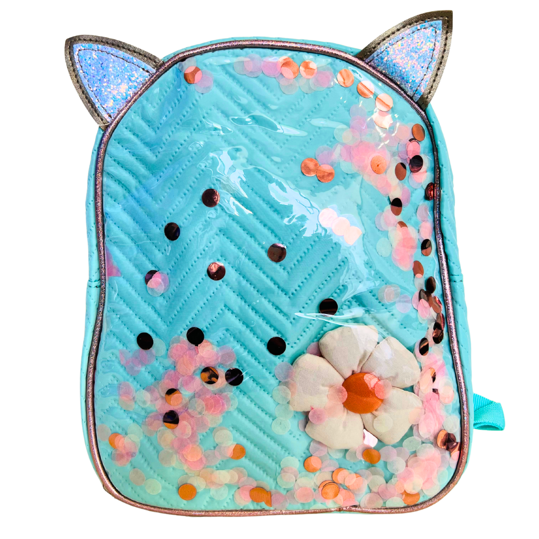 Mochila Bolso de Niña Escolar con Brillo modelo gatito-0