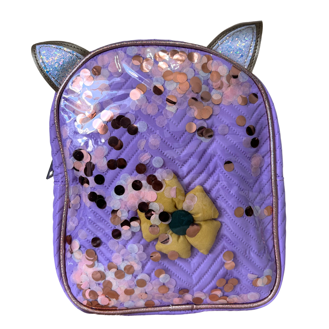 Mochila Bolso de Niña Escolar con Brillo modelo gatito-0