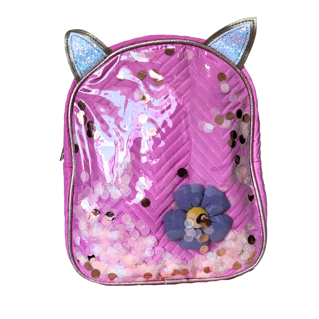Mochila Bolso de Niña Escolar con Brillo modelo gatito-0