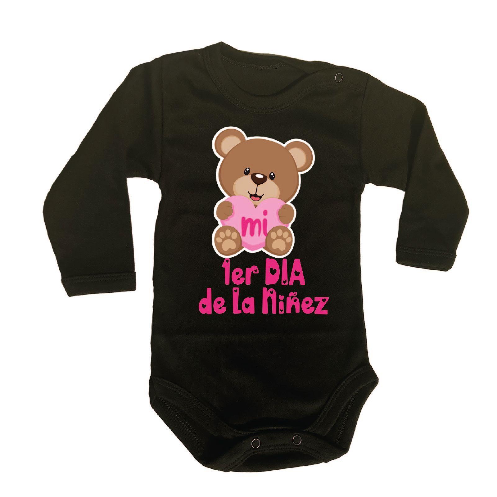 Piluchos / bodys manga larga mi primer día de la niñez osito -1