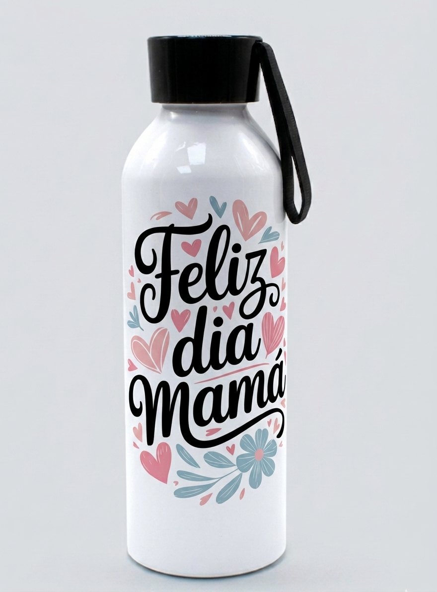 Botella de Aluminio 750 ml Modelo Feliz dia Mama-0