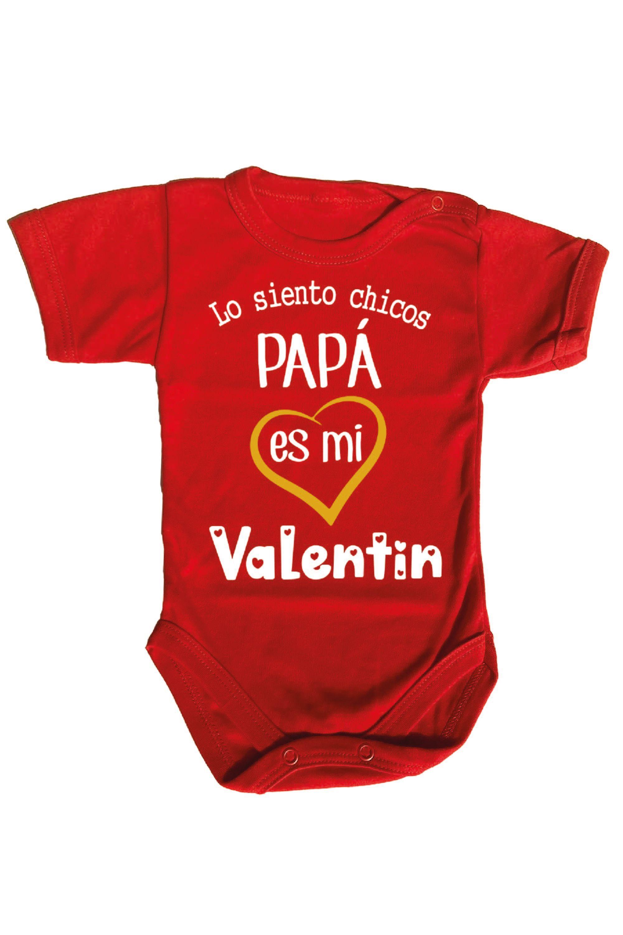 PILUCHOS BODY DE BEBE SAN VALENTÍN DÍA DE LOS ENAMORADOS PAPÁ ES MI VALENTÍN-1
