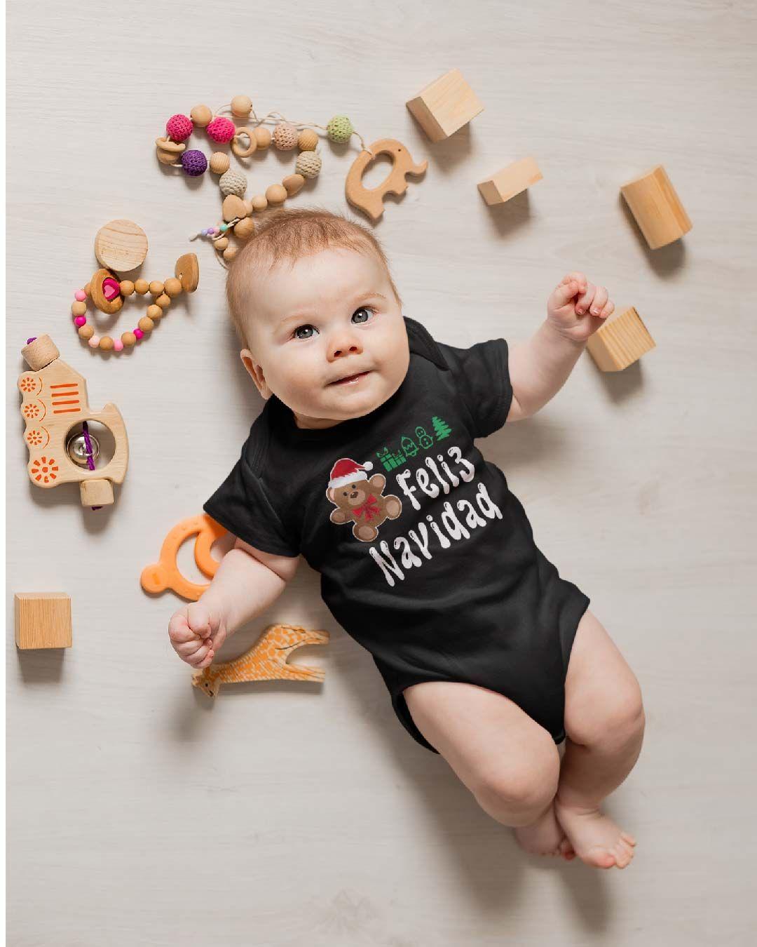 PILUCHOS BODY DE BEBE MANGA CORTA FELIZ NAVIDAD OSITO-1