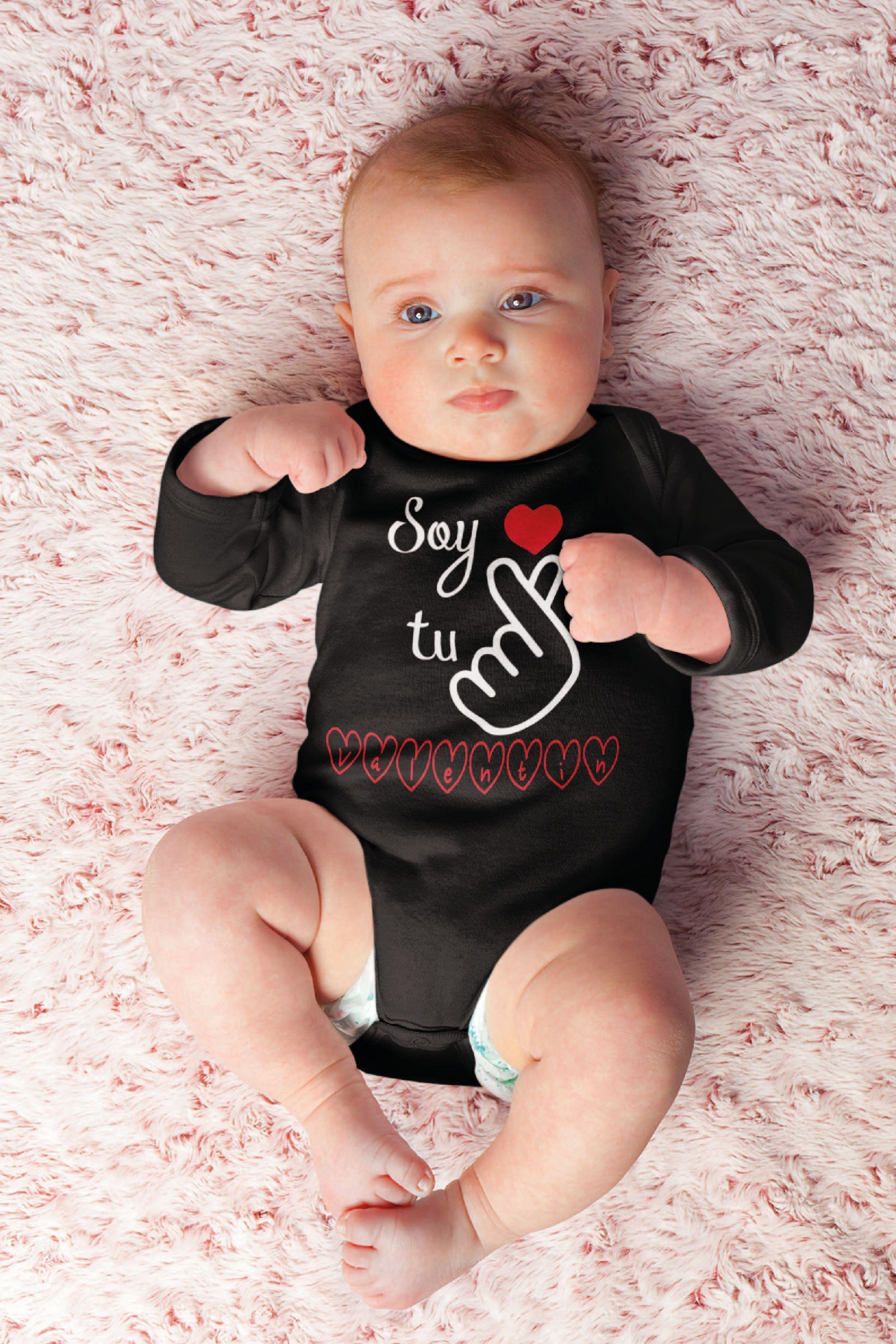 PILUCHOS BODY DE BEBE ML SAN VALENTÍN DÍA DE LOS ENAMORADOS SOY TU VALENTÍN-0