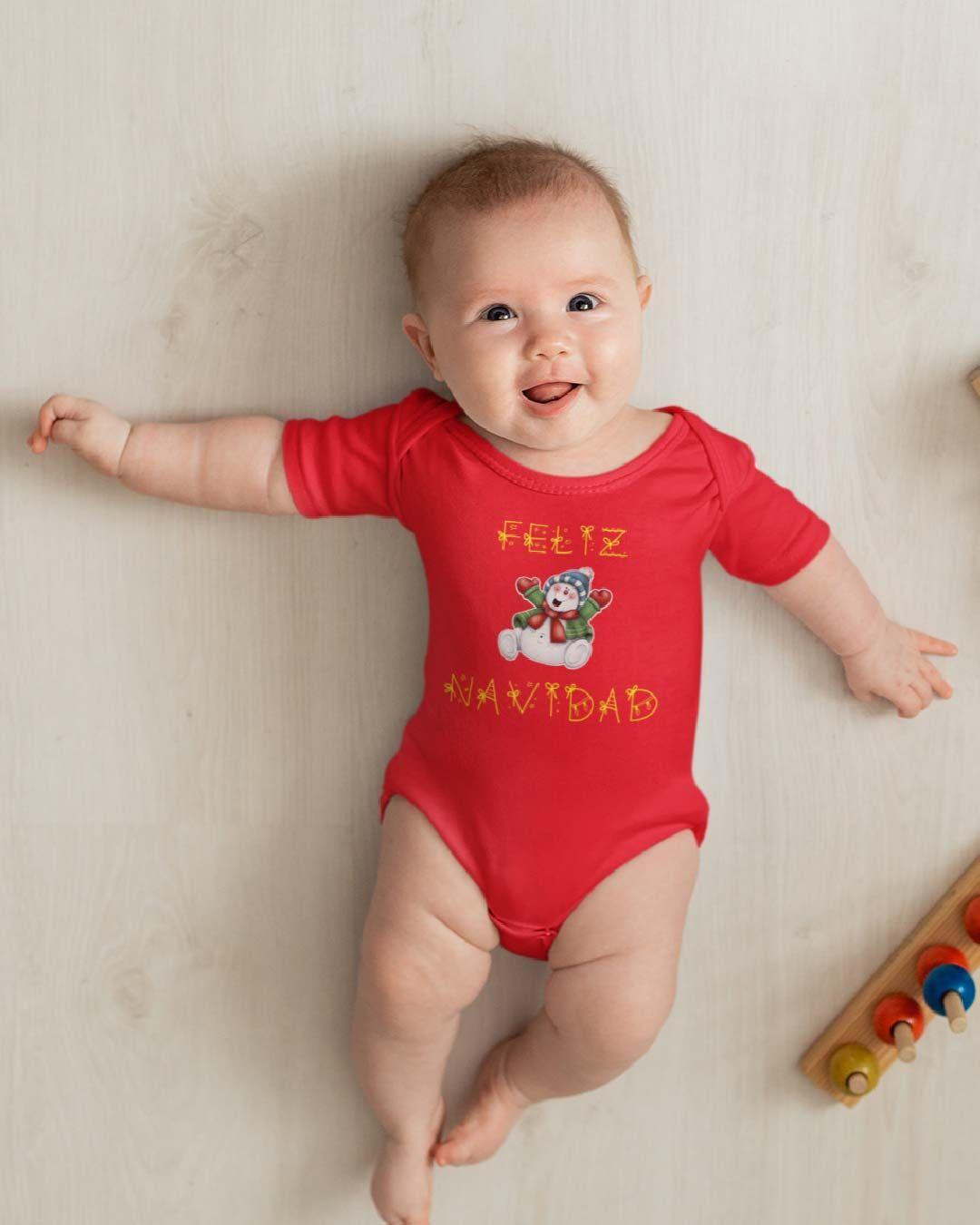 PILUCHOS BODY DE BEBE MANGA CORTA FELIZ NAVIDAD MUÑECO DE NIEVE-1
