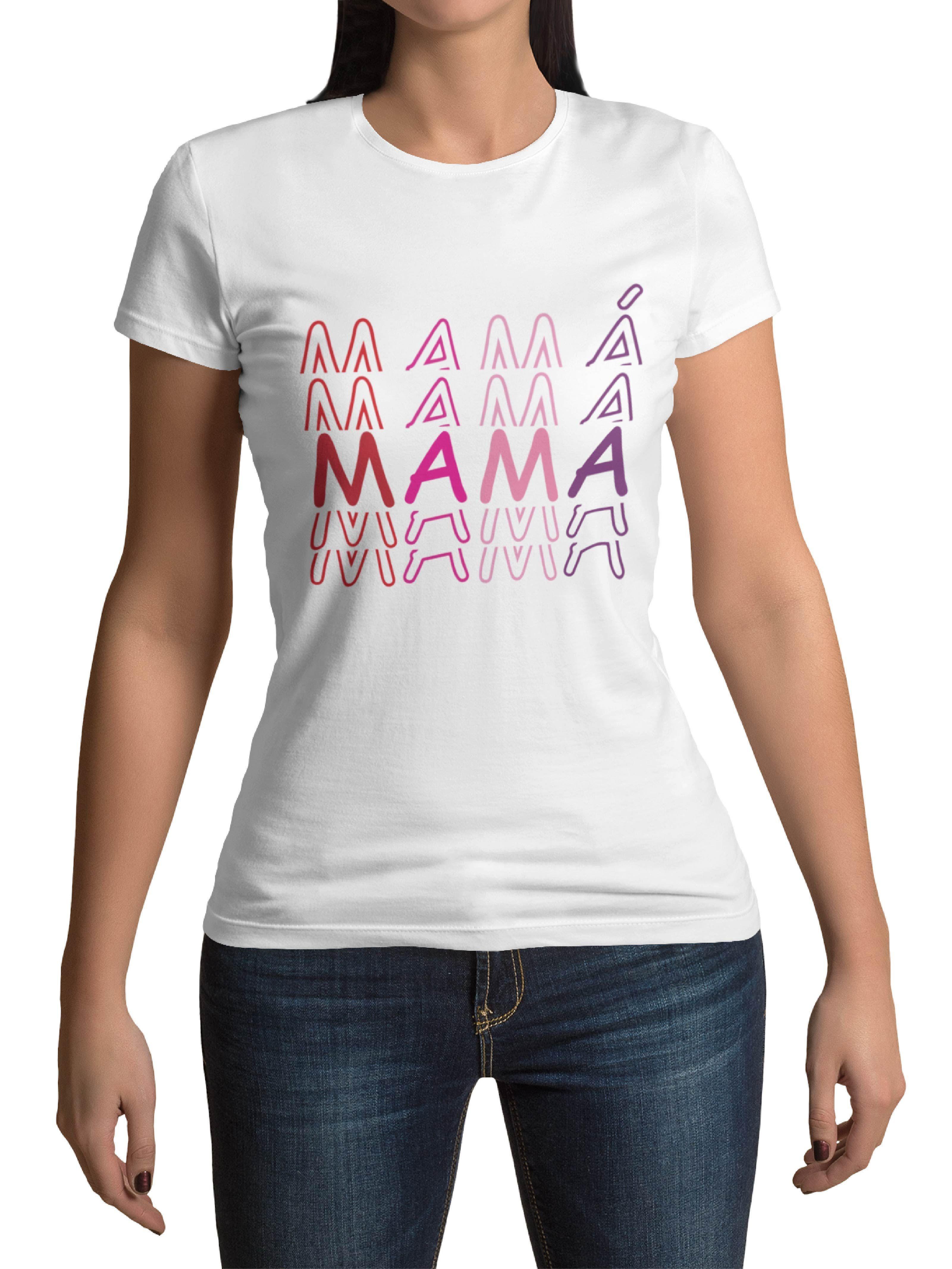 POLERA DÍA DE LAS MADRES - DISEÑO MAMÁ COLORES-0