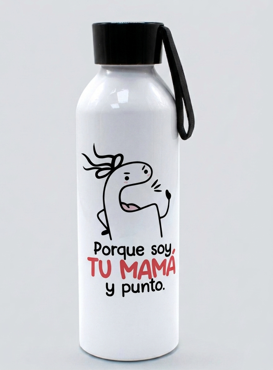 Botella de Aluminio 750 ml Modelo por que soy tu Mama-0