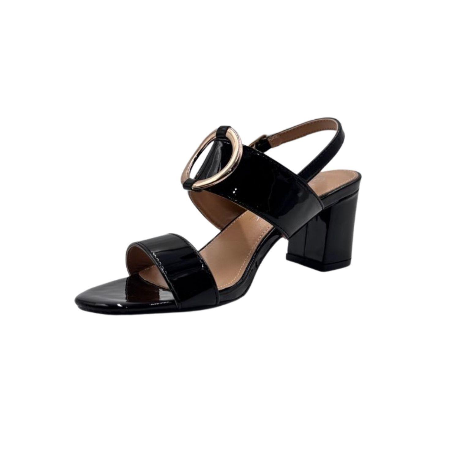 Sandalia Charol Mujer Taco Cono -4