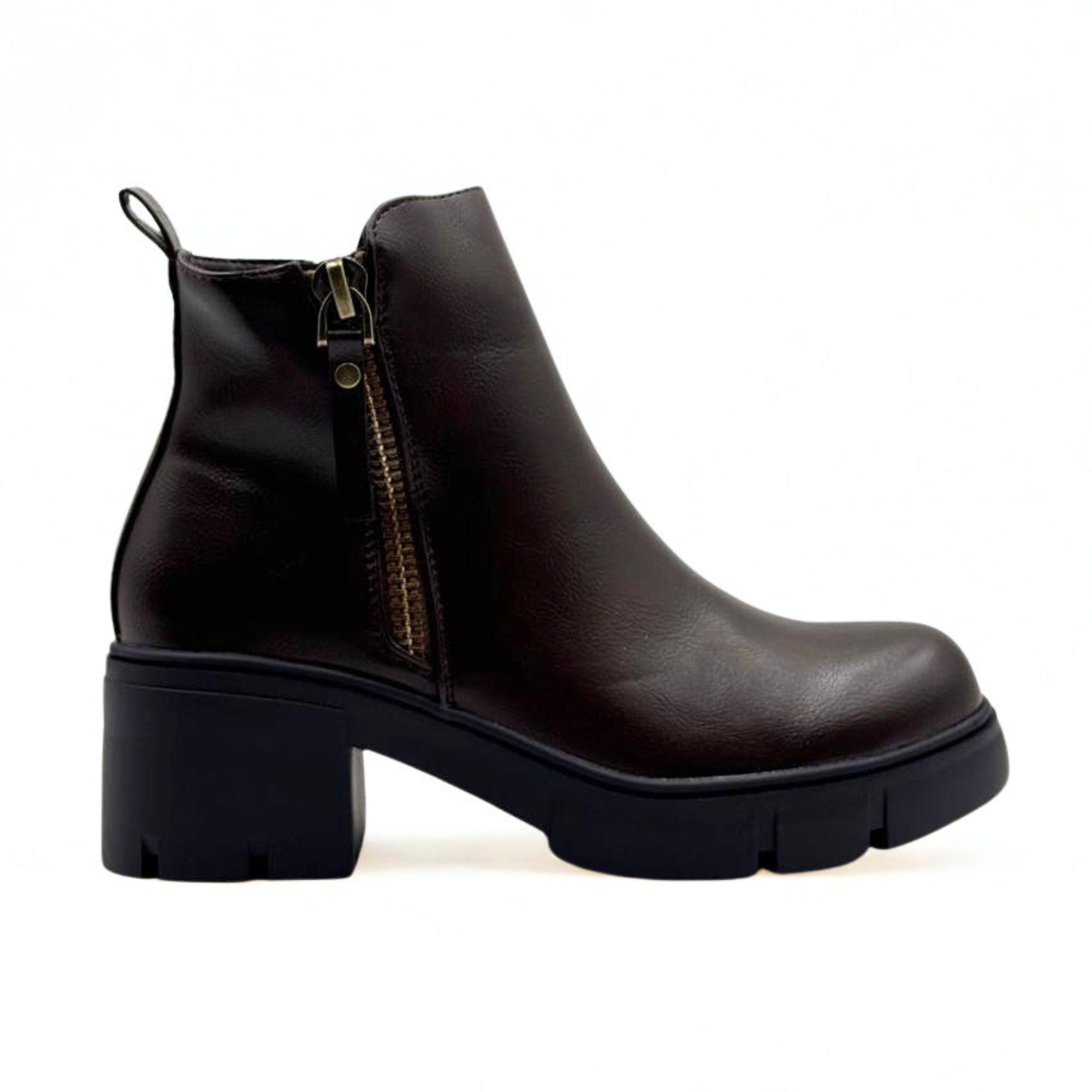Botin Plataforma Mujer Taco Alto Suela Gruesa-0