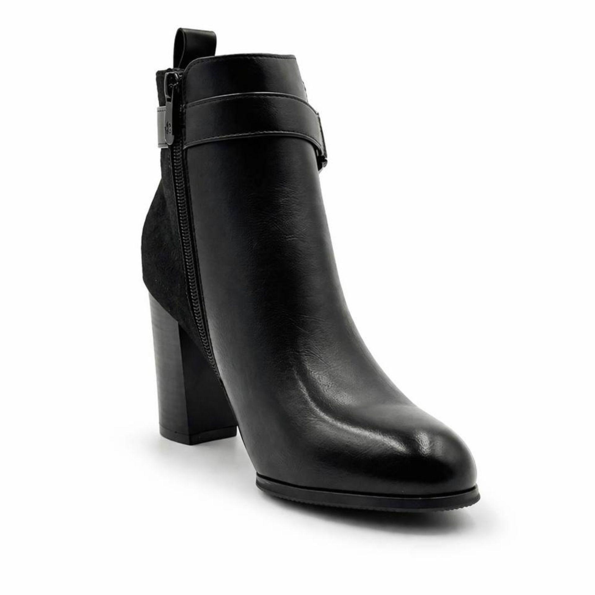 Botin Negro Mujer Taco Alto Elegante-1