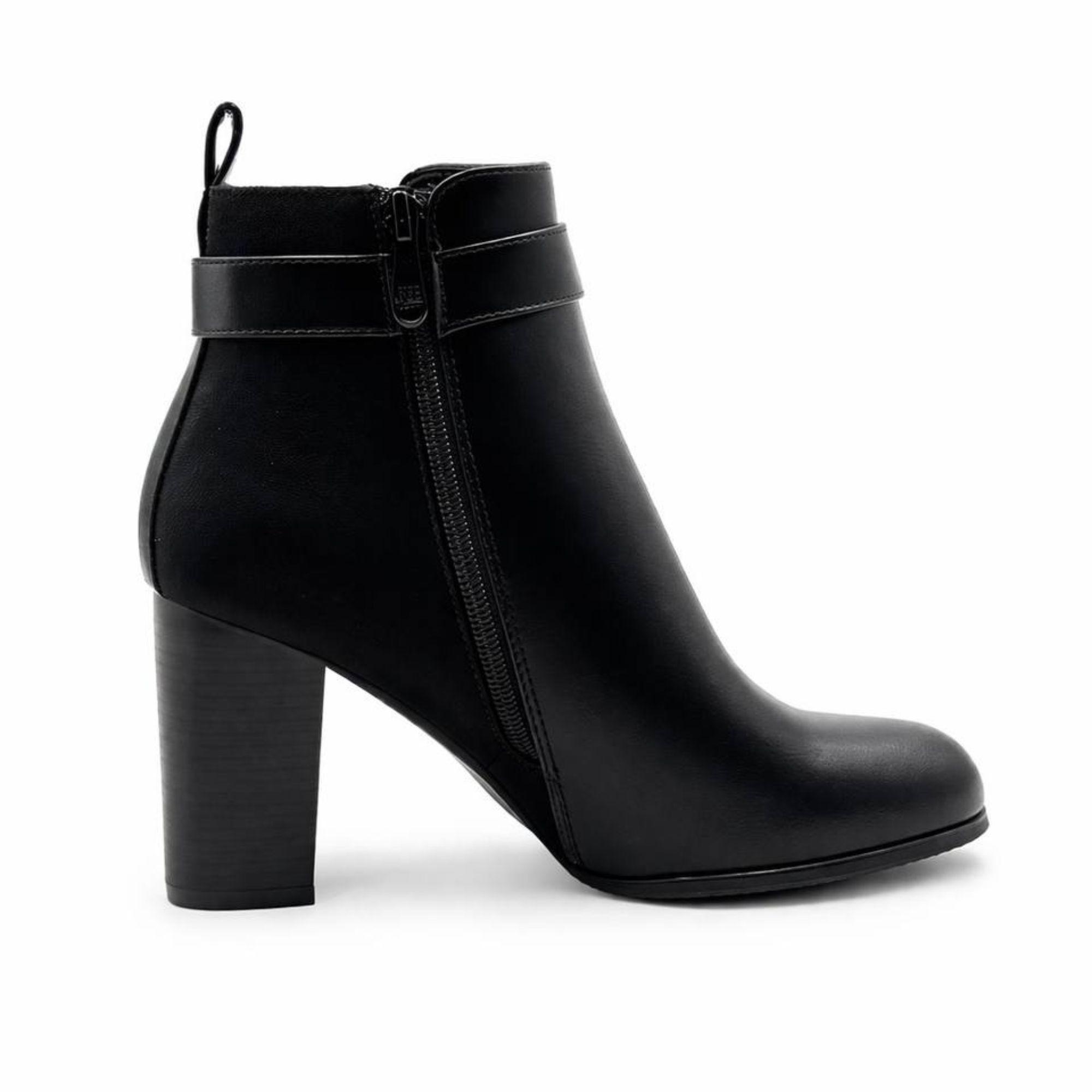 Botin Negro Mujer Taco Alto Elegante-2