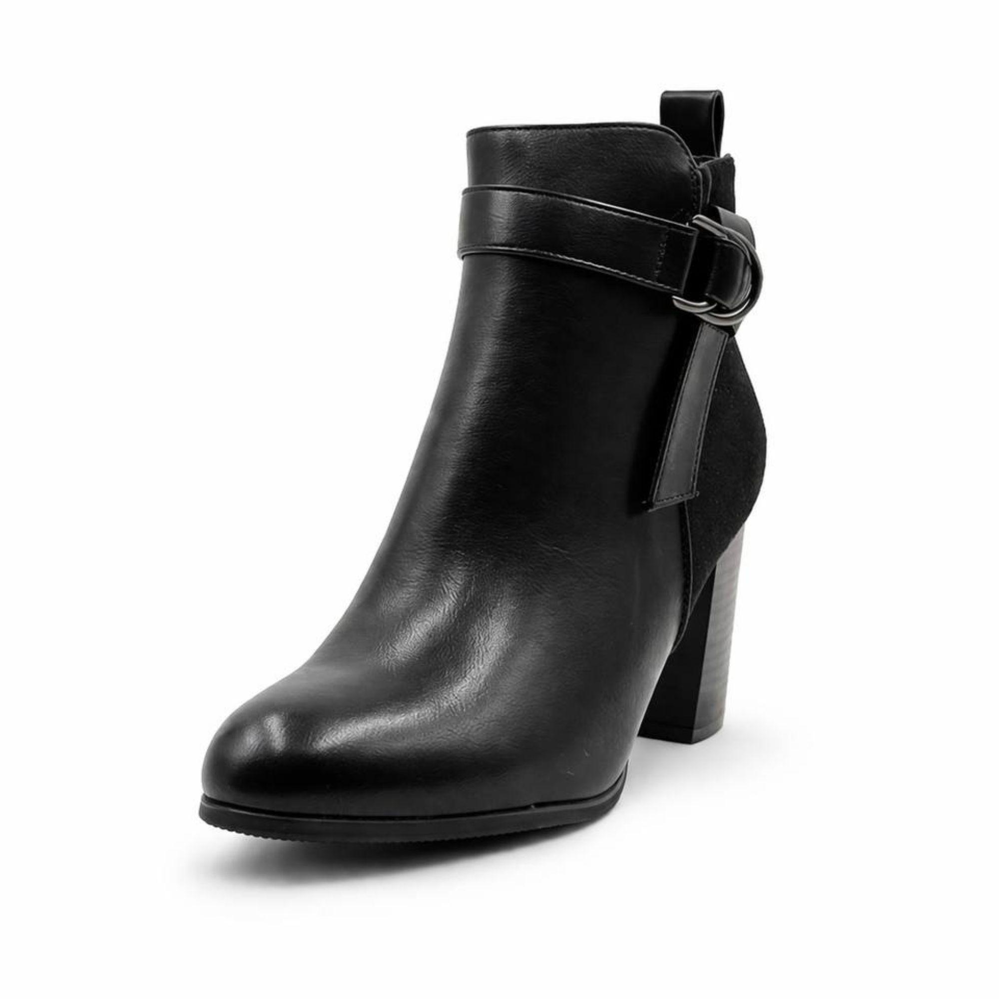 Botin Negro Mujer Taco Alto Elegante-3