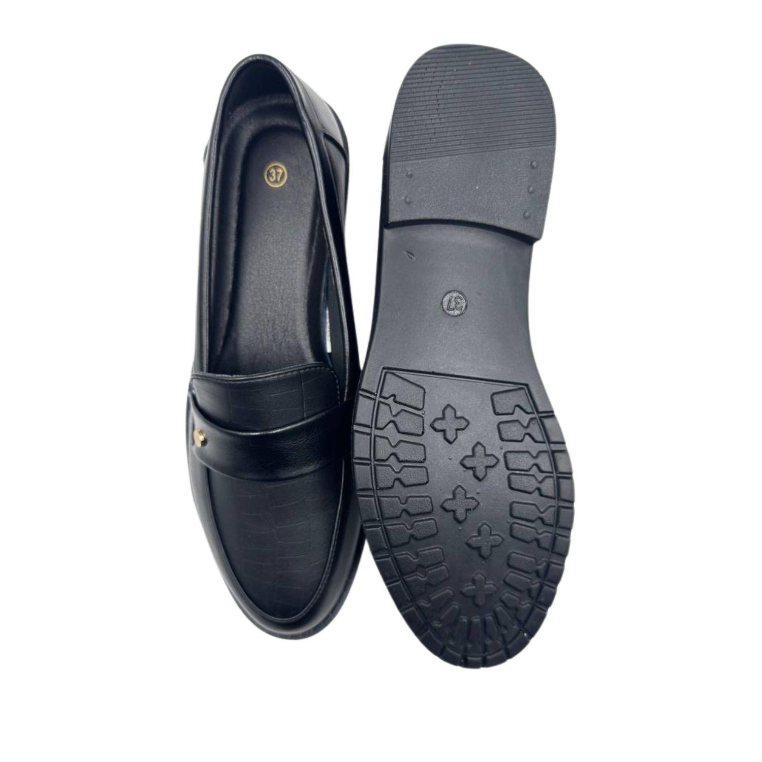 Mocasine Clasico Mujer Negro Mate-5