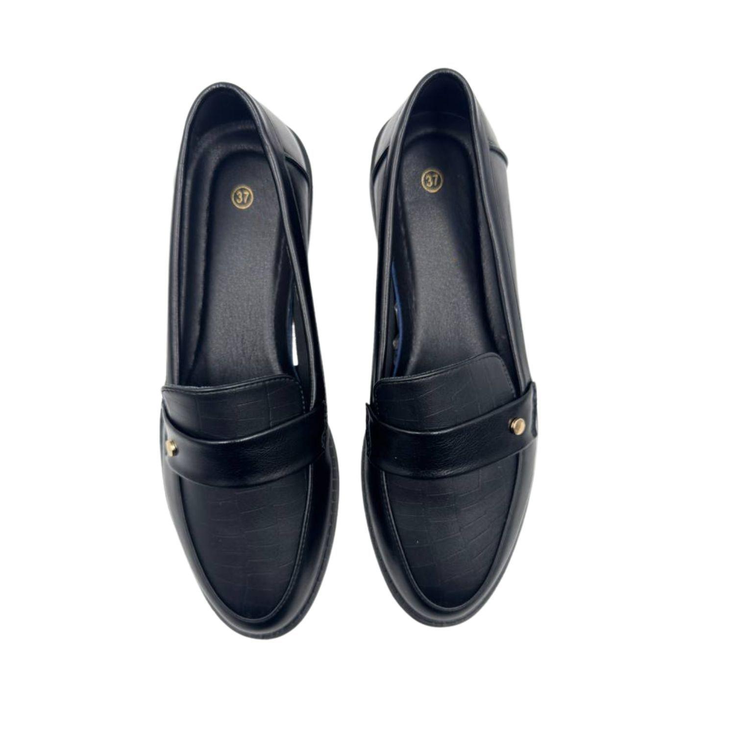 Mocasine Clasico Mujer Negro Mate-6