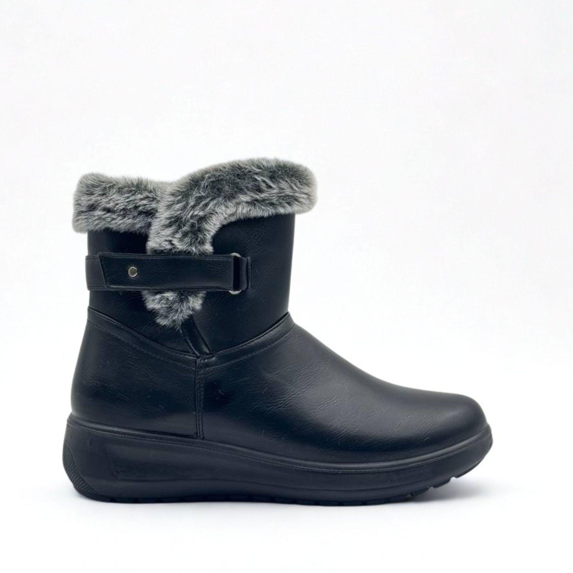 Botin Mujer Negro Invierno-0