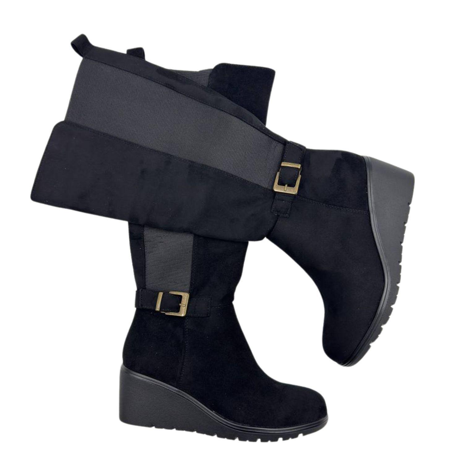 Botas De Reno Negro Y Elastico-5
