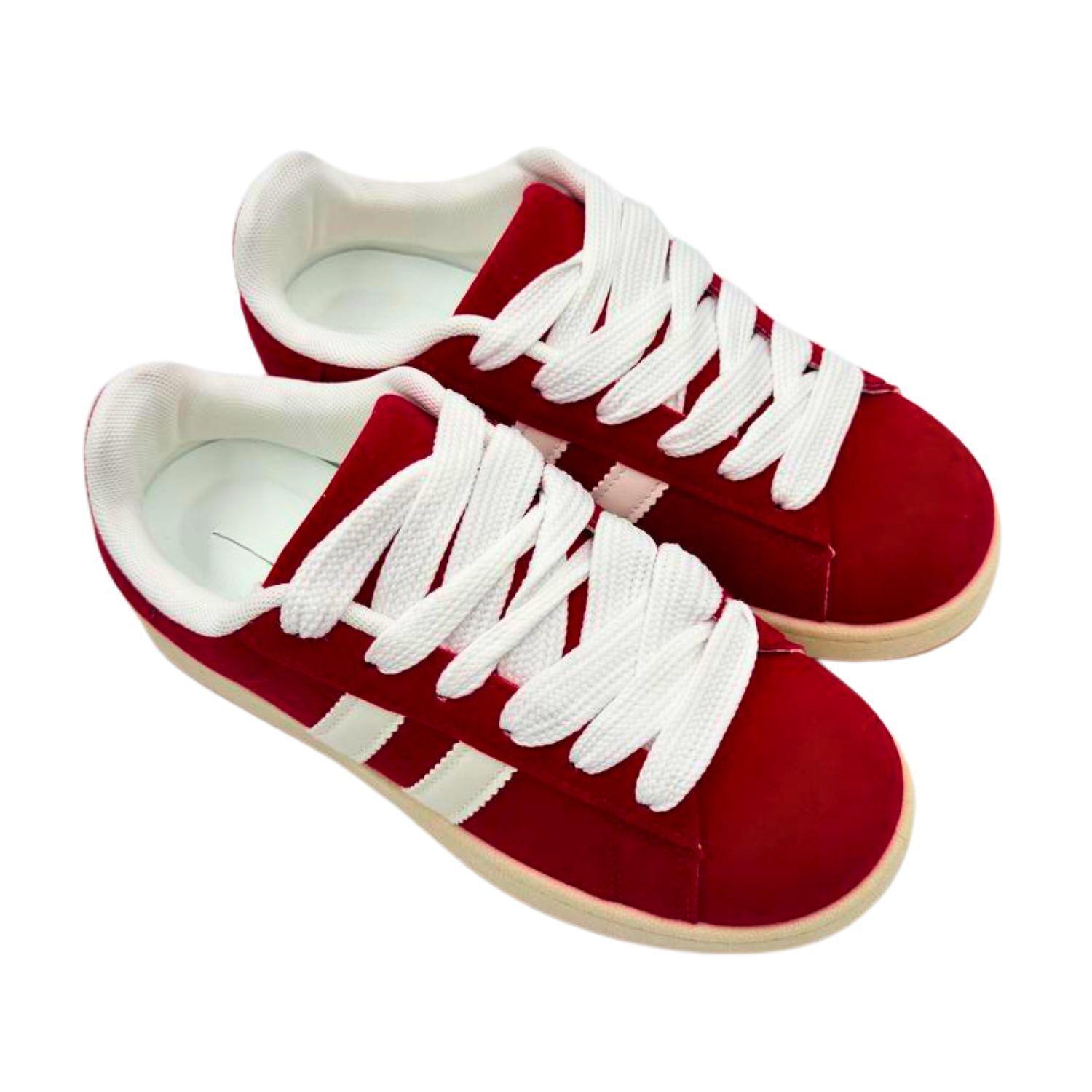 Zapatillas casuales de mujer rojas-2