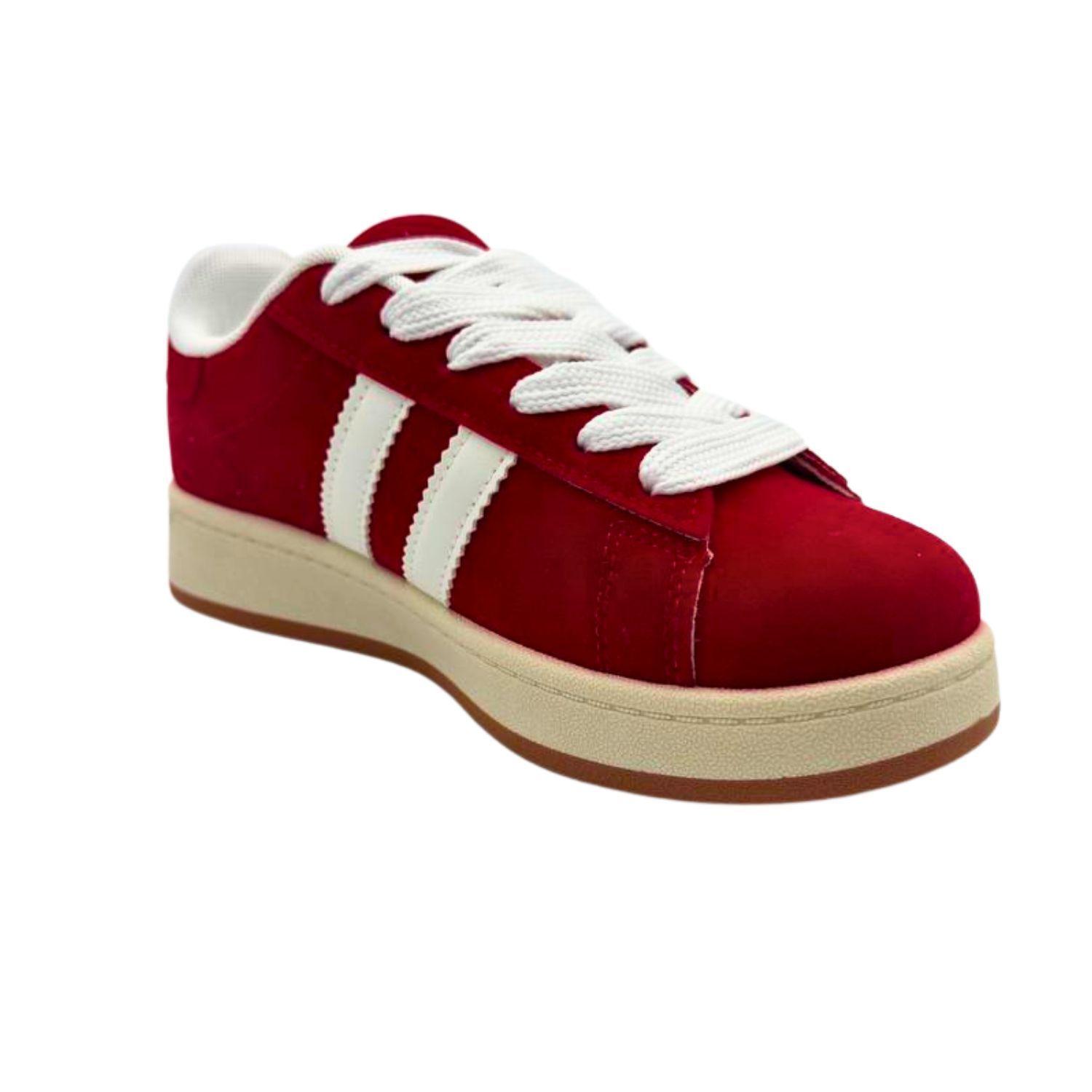 Zapatillas casuales de mujer rojas-4