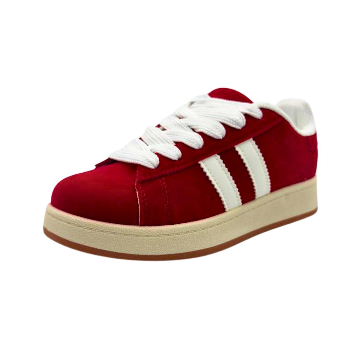 Zapatillas casuales de mujer rojas-5
