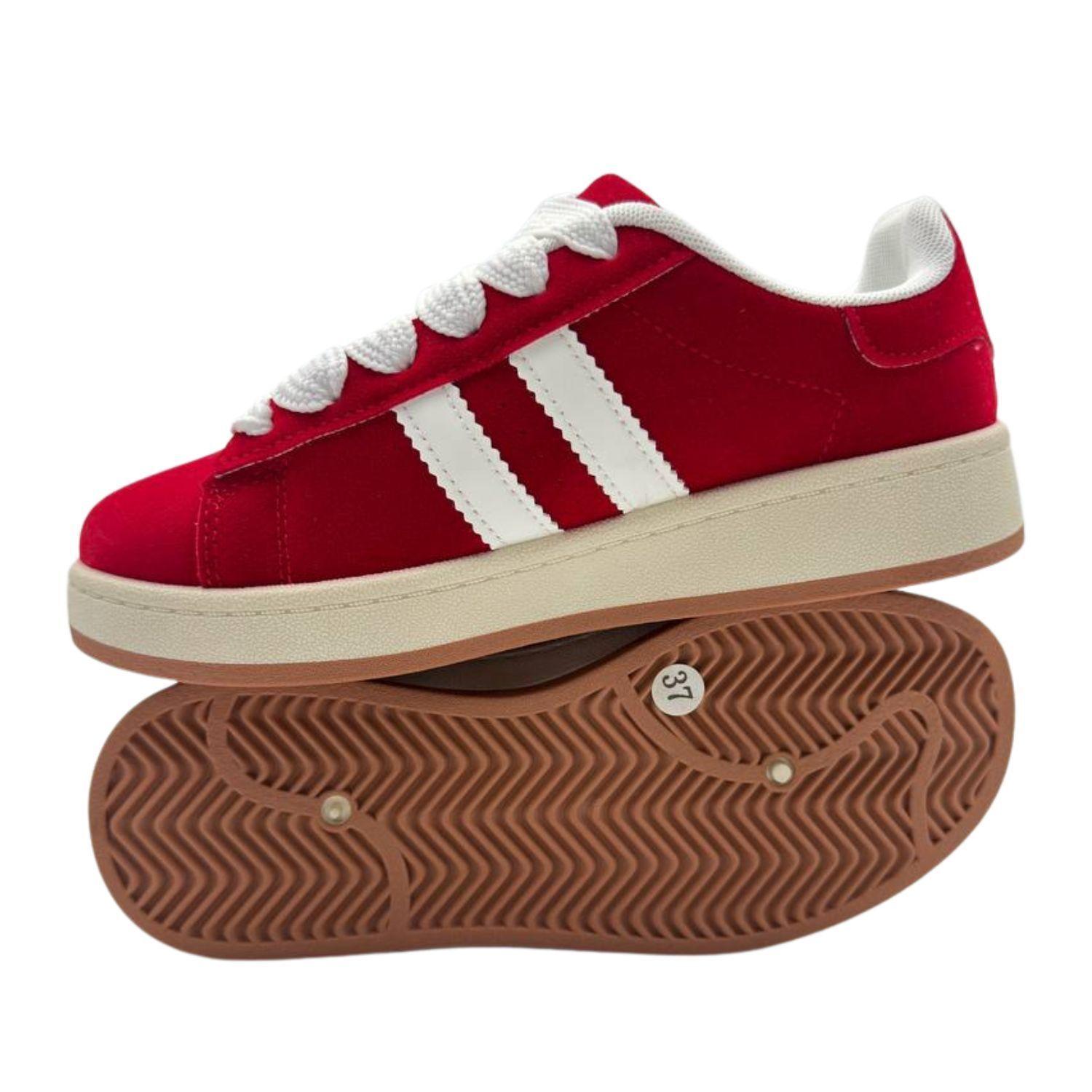Zapatillas casuales de mujer rojas-6