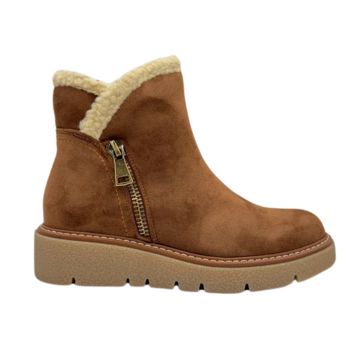 Botines Camel con Chiporro Mujer-0