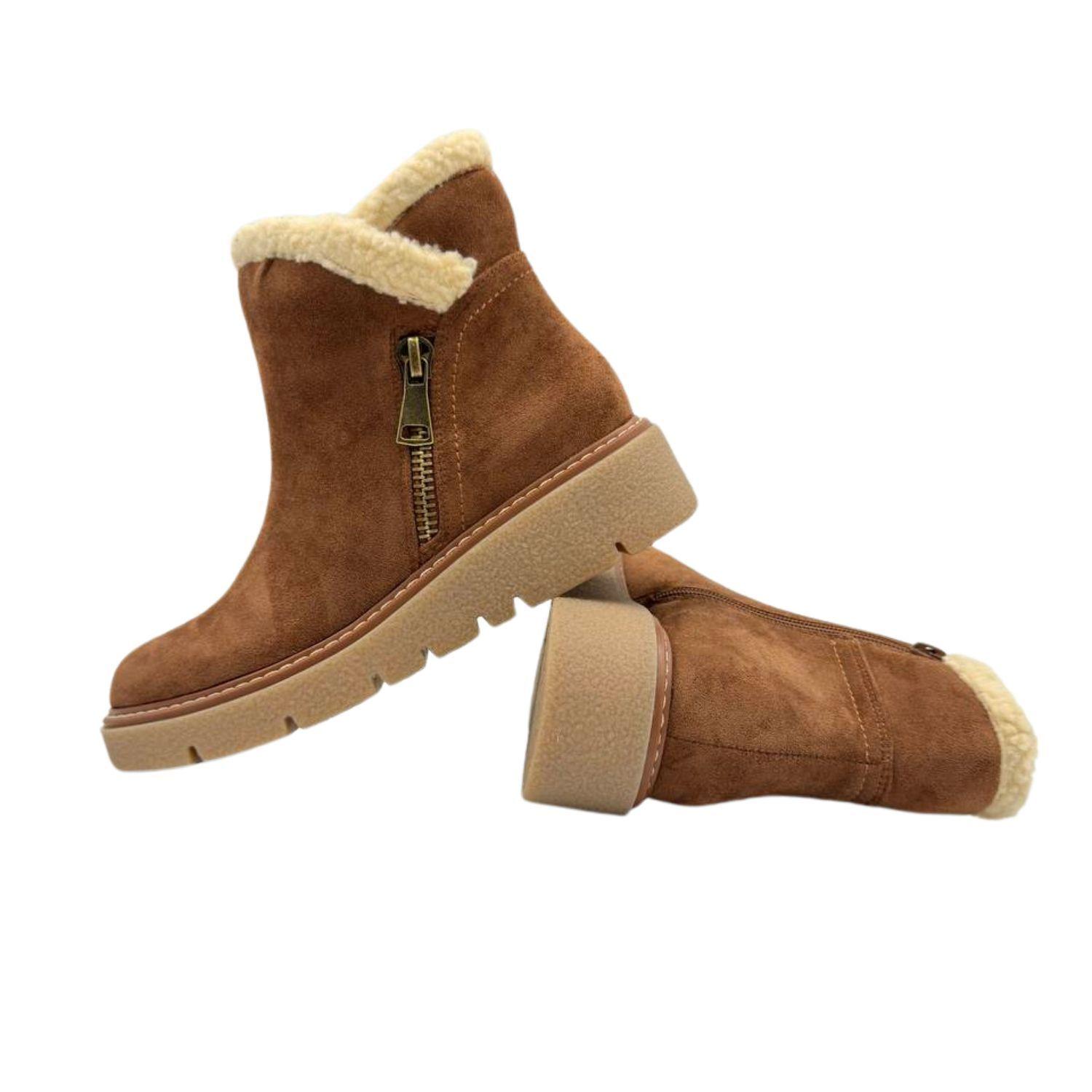 Botines Camel con Chiporro Mujer-1