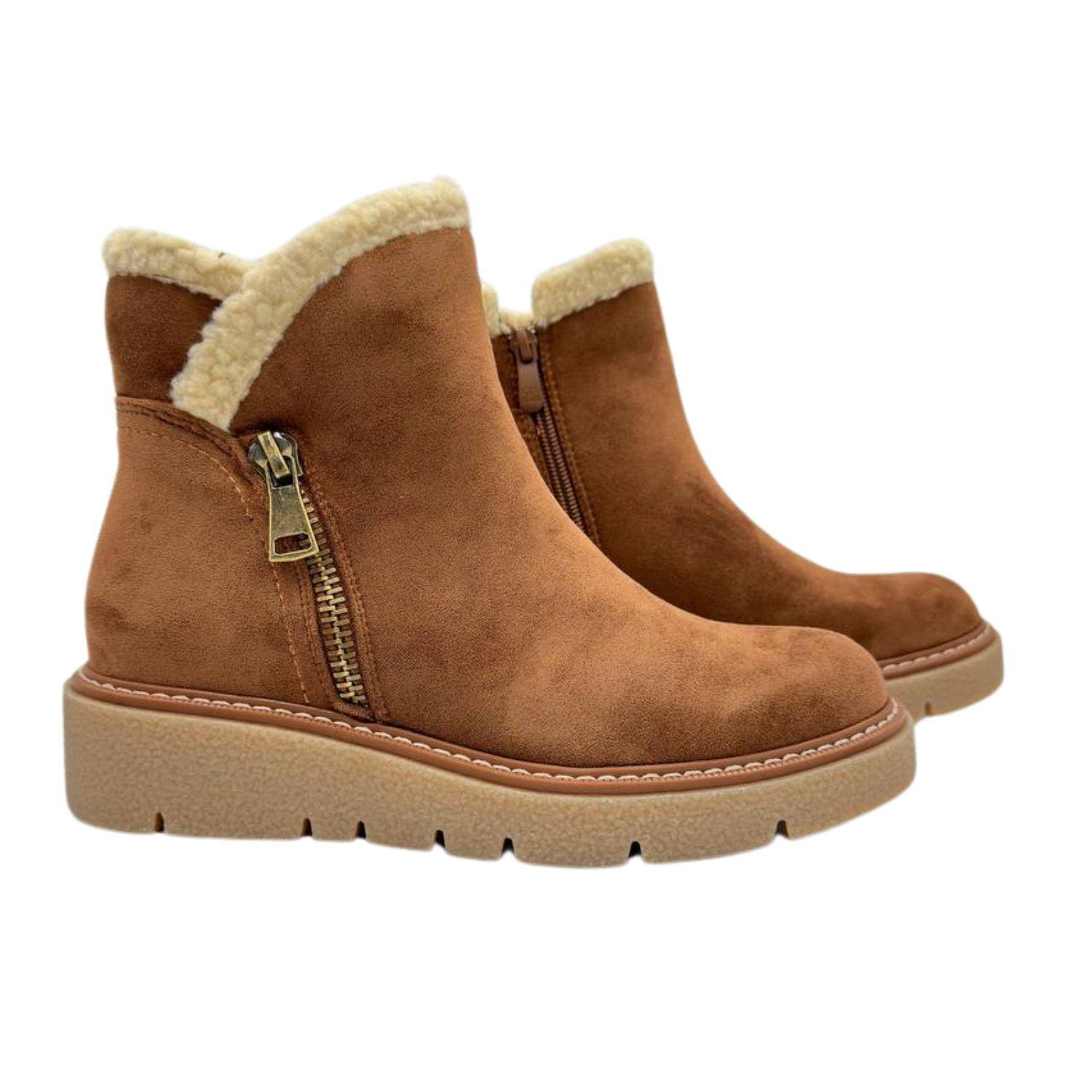 Botines Camel con Chiporro Mujer-2