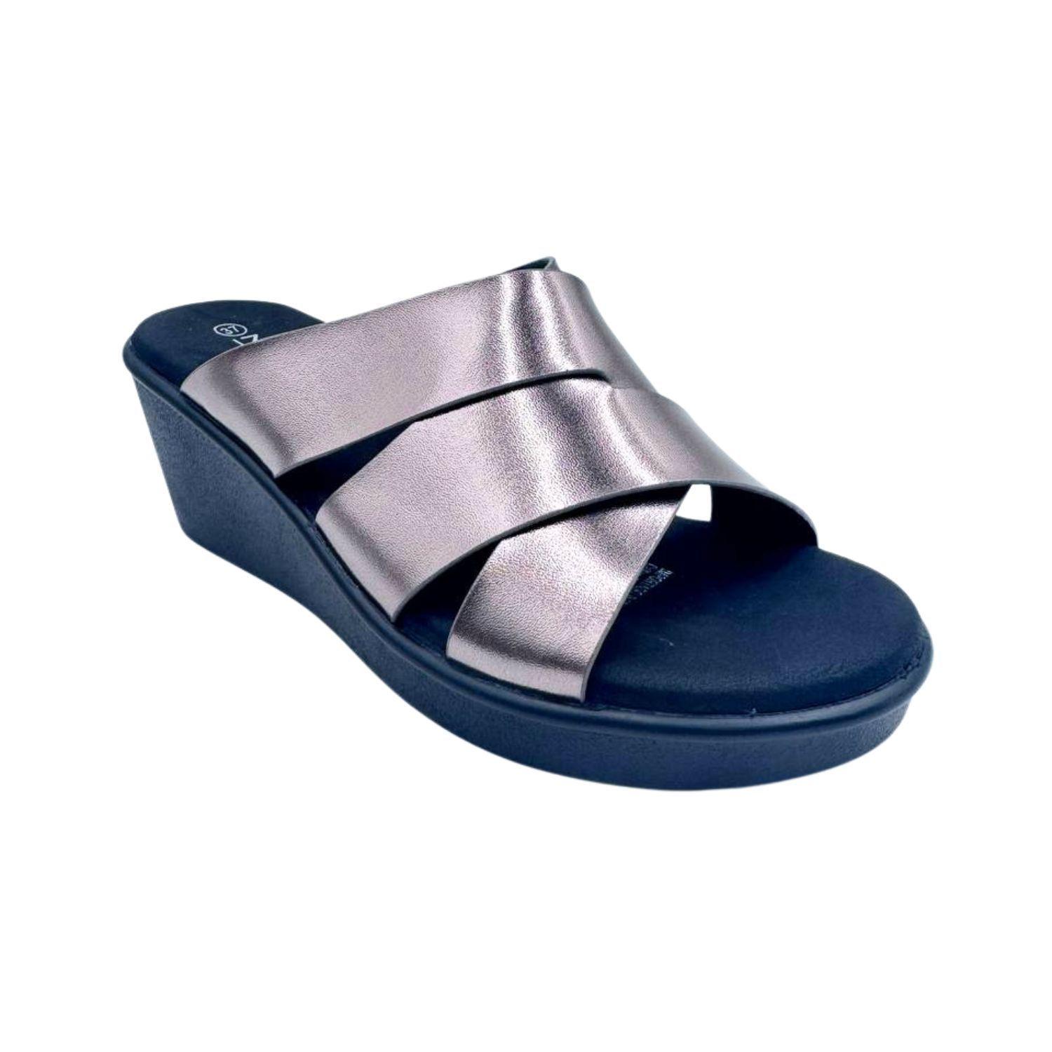 Sandalia Plataforma Metalizada Mujer-1