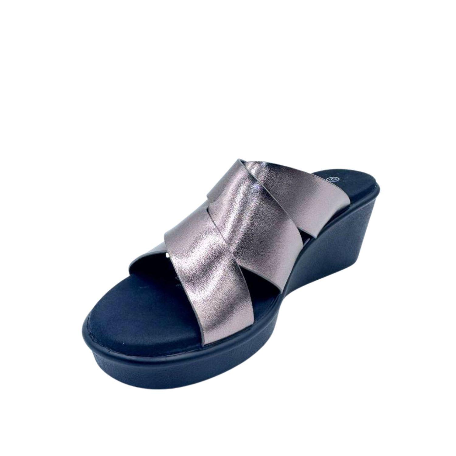 Sandalia Plataforma Metalizada Mujer-5