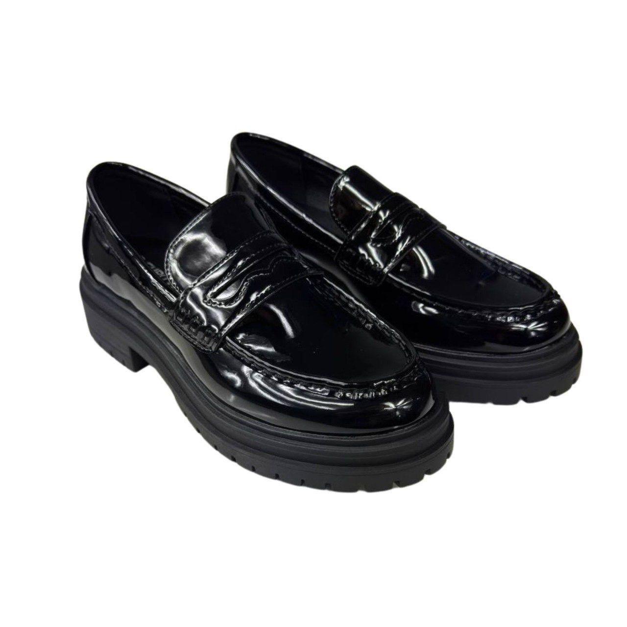 Mocasines Negros Charol De Mujer-6