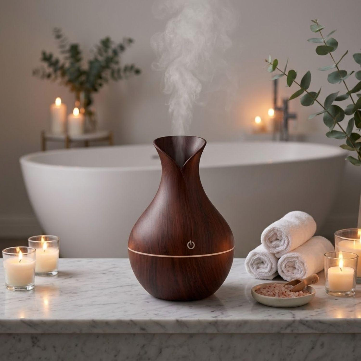 Set 2 Humidificadores Jarro 12 Escencias Aromaticas Marron-5