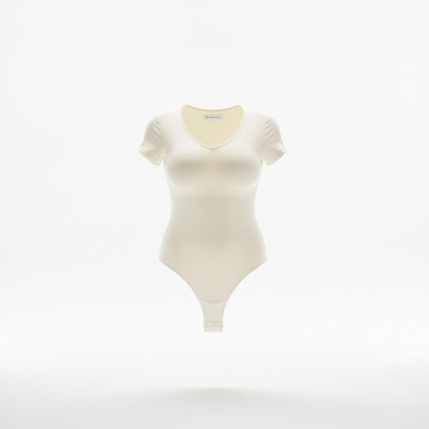 Body Manga Corta Colaless 3XL 4XL Mantequilla-0